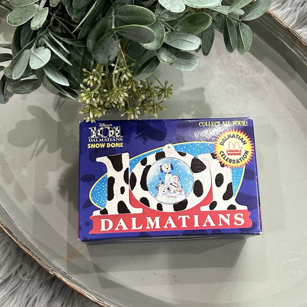 Vintage 1996 McDonald's Disney's 101 Dalmatians Snow Dome Dalmatian Celebration